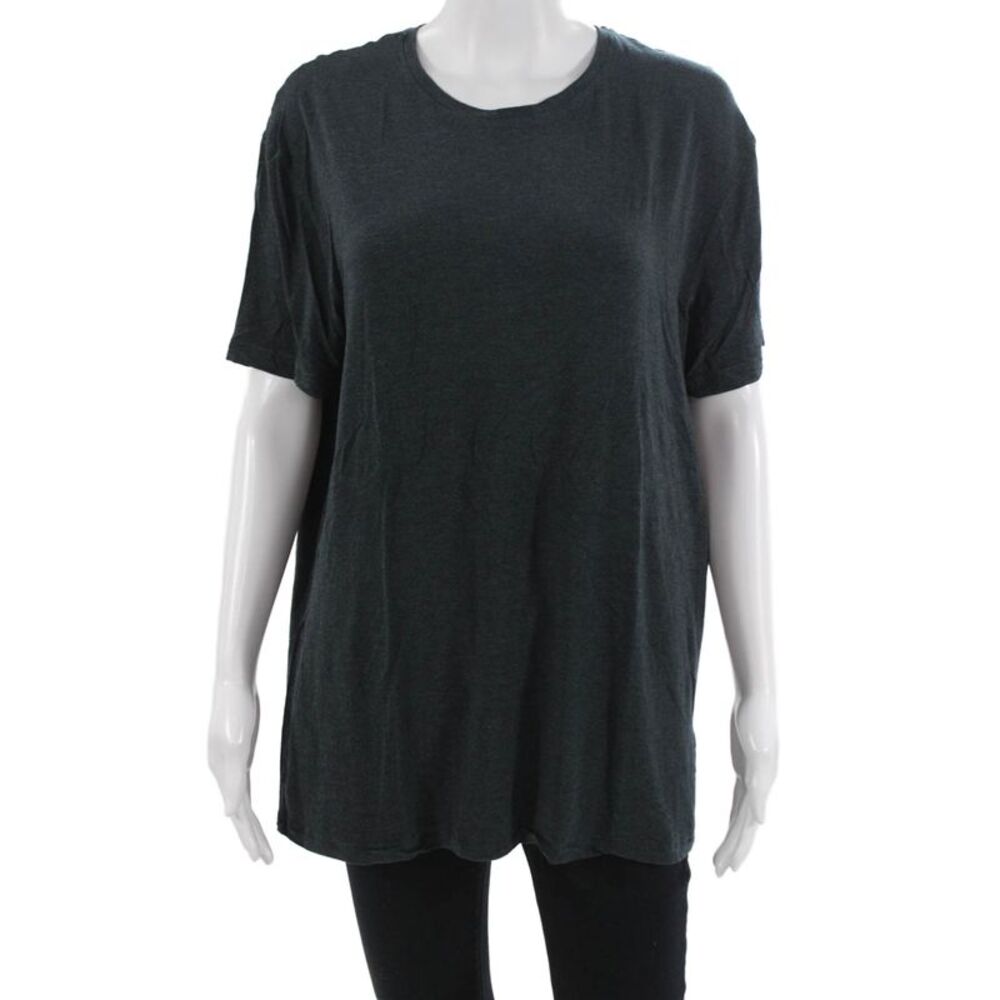 Derek Rose Women Basic Crew Neck Short Sleeve T-Shirt Dark Gray Size L